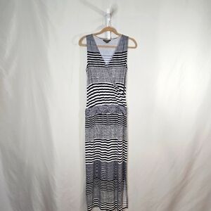 Tommy Bahama Blue & White Striped Long Sleeveless Maxi Dress Size S/P